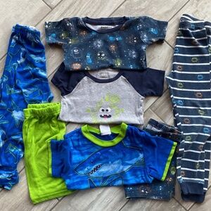 Boy's Pajamas Lot of 7 Pieces ~ Size 4T ~ Mix and Match Short Sleeve Sets